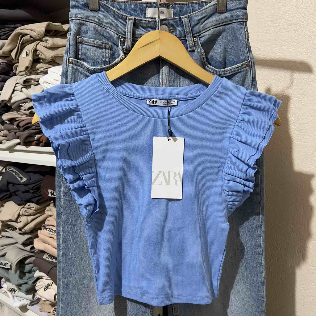 DEARCLOSET Zara Ruffled Sleeve Top Shopee Philippines