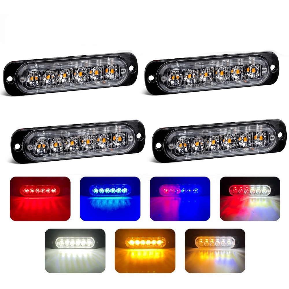 6led car strobe warning light grille flashing breakdown light emergency