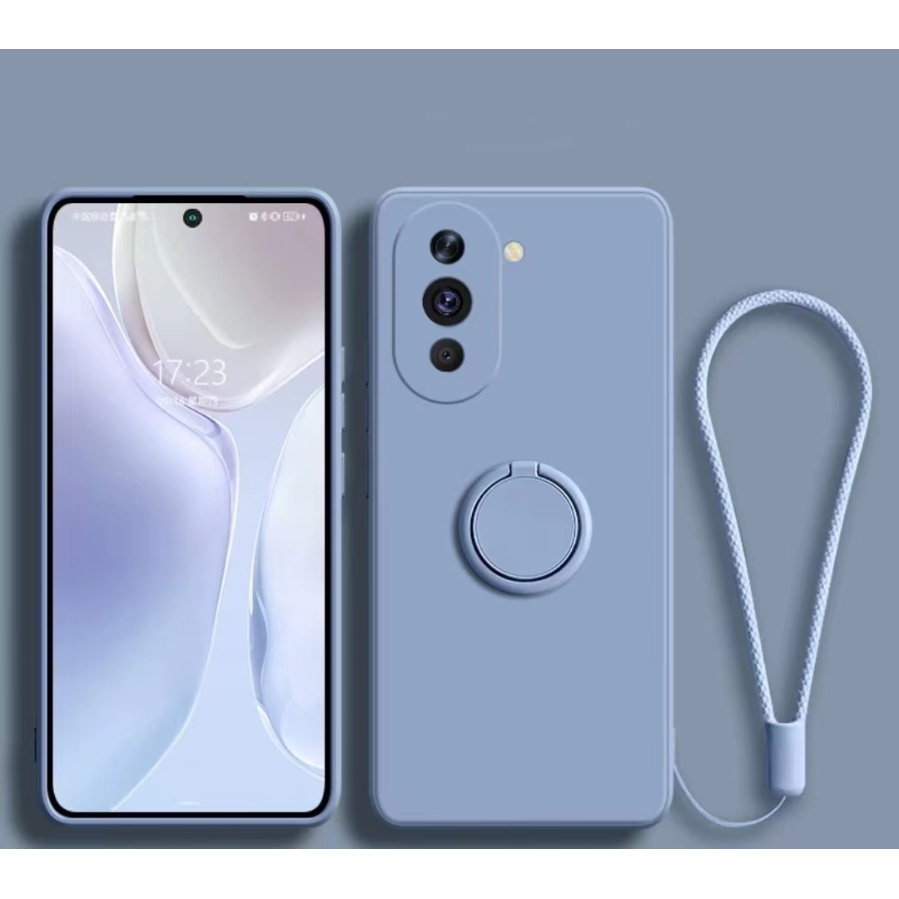 Sunrive Cover compatibile con Huawei nova Y70 Plus/nova Y70,Custodia Case in molle matte Morbida Flessibile Antigraffio protettiva back Case(Lupo,Luna,Stelle)+1 x Cordino Universale