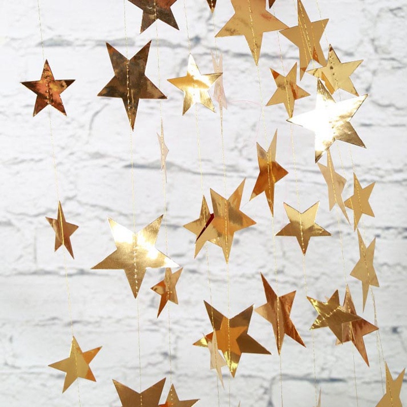 4M Gold Silver Garland Star String Banners Wedding Banner For Party ...