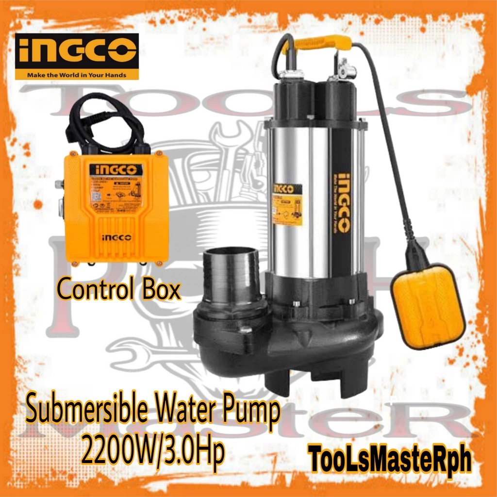 INGCO 2200W/3.0HP Submersible Water Pump SPDB220085 with Control Box