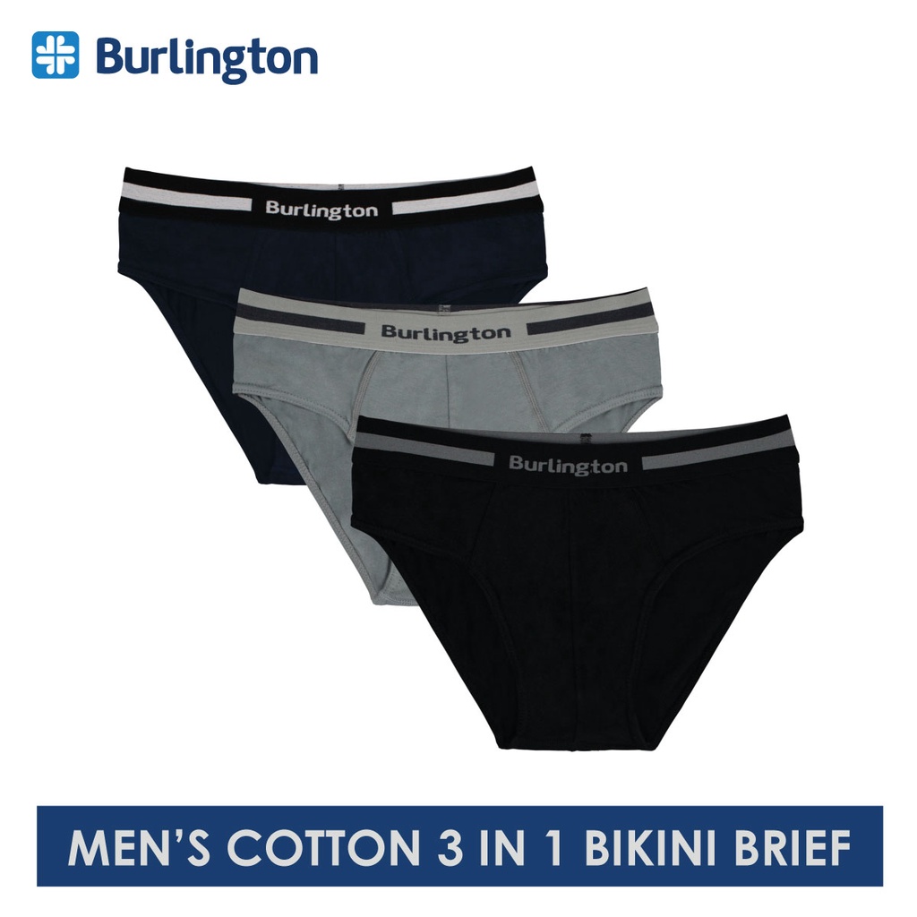 Burlington Men's Cotton Bikini Brief 3 pieces in a pack GTMBSG1 ...