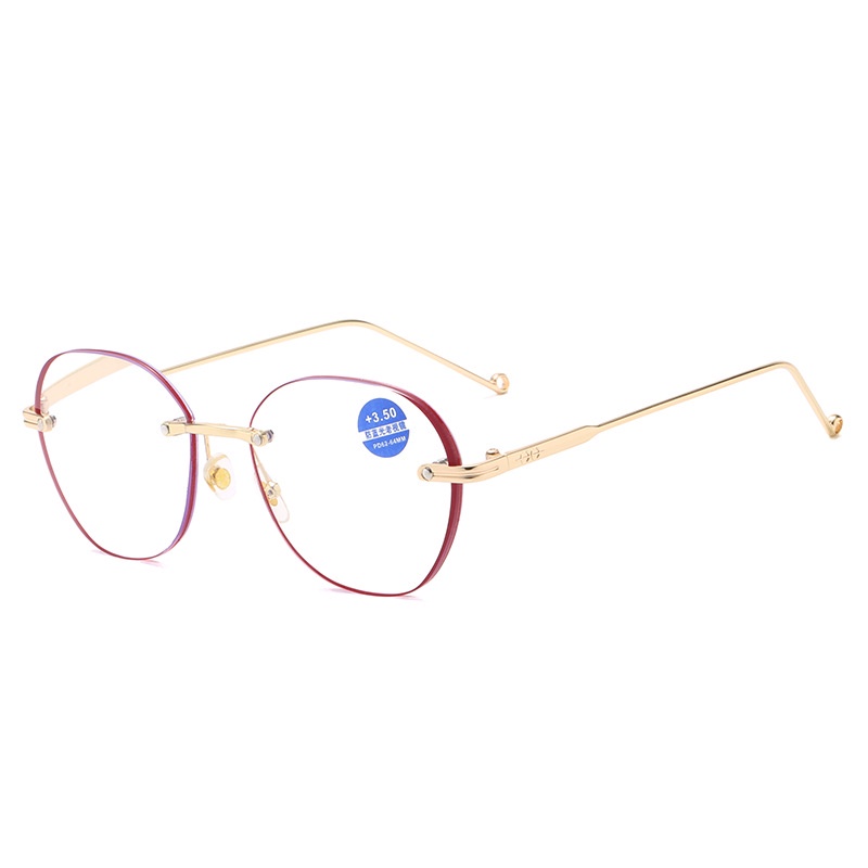 Jiuerba New Fashion Metal Rimless Round Anti Blue Light Reading