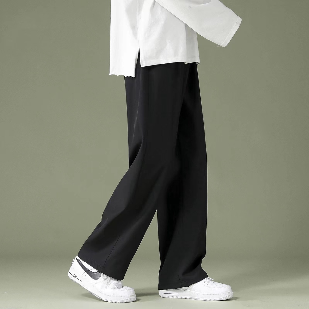 British Style Winter Men Thick Woolen Cloth Suit Pants Casual Straight Drape Korean Fashion Business Trousers Male Clothing