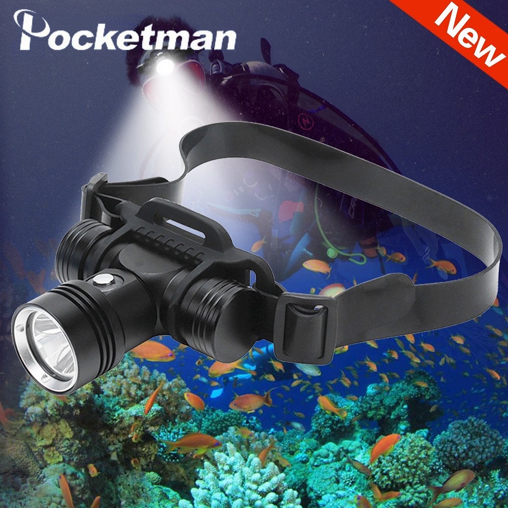 Diving Headlamp 100 Meters Underwater Headlight White Light 1000Lm Xml