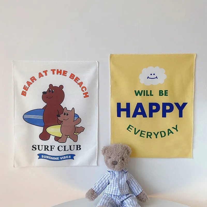 Cute Cartoon Wall Hanging Cloth Ins Wall Decor Mini Tapestry Wall Art