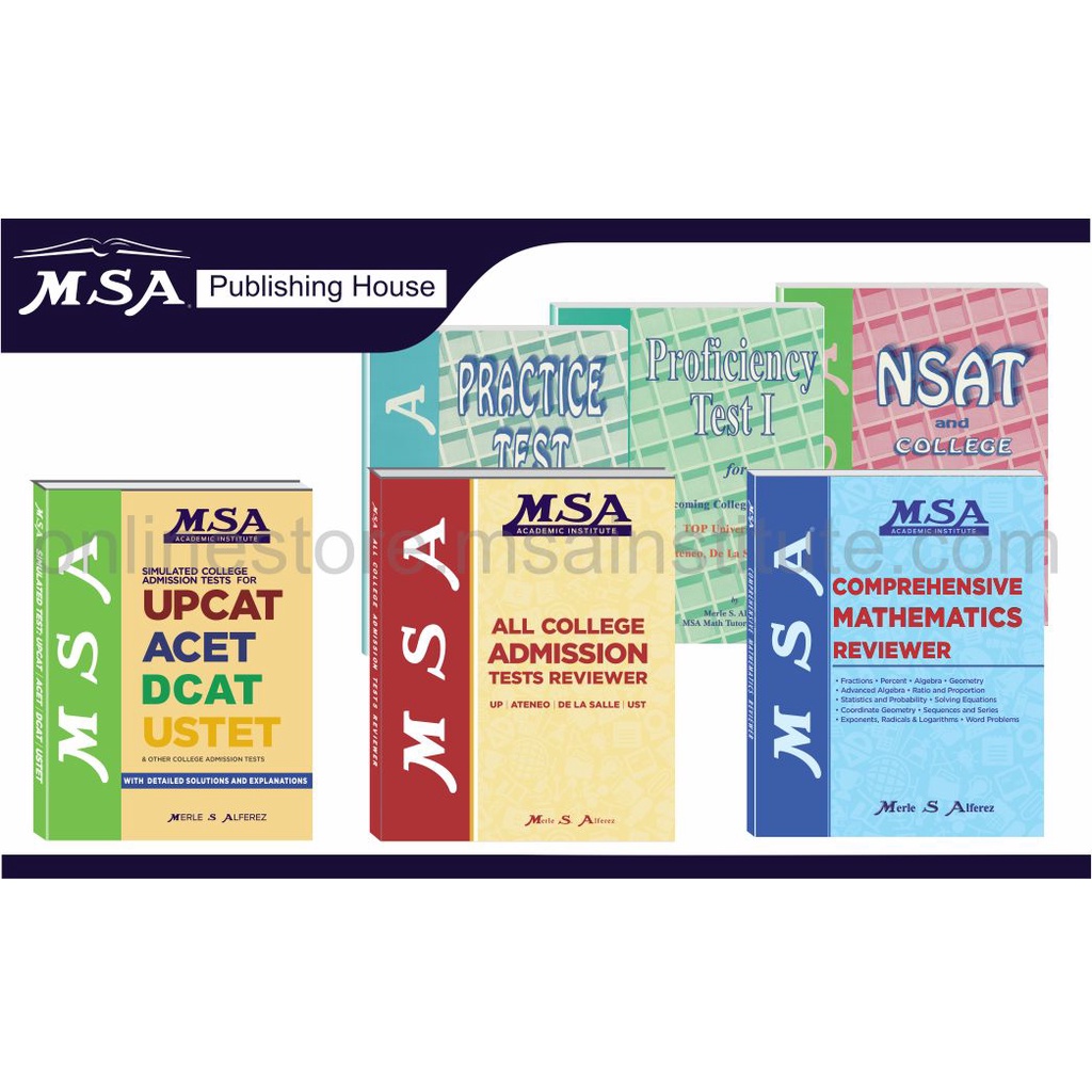 MSA UPCAT, ACET, DCAT, USTET, College Entrance Test Reviewer Set 2025