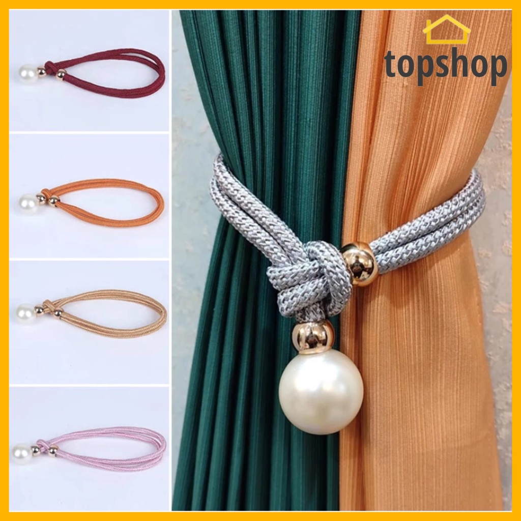 TOPSHOP Curtain Tie Backs Rope Curtain with White Pearl Beads Curtain ...