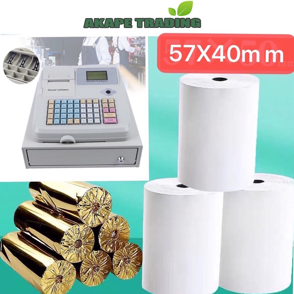 Akape Thermal Paper For Receipt Thermal Printers Pos 57x40mm 1box 100rolls Shopee Philippines 0223