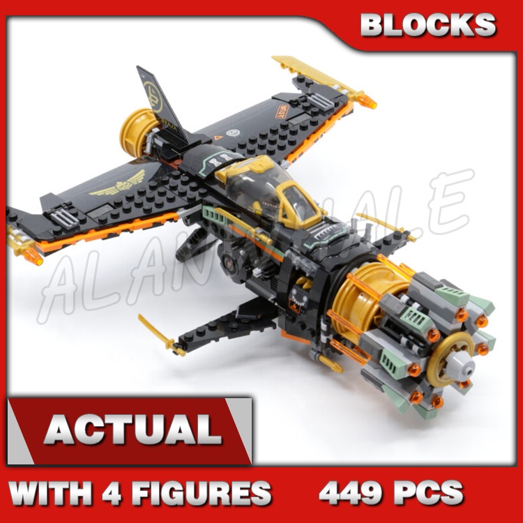 449pcs Ninjago Shinobi Legacy Boulder Blaster Shooting Airplane