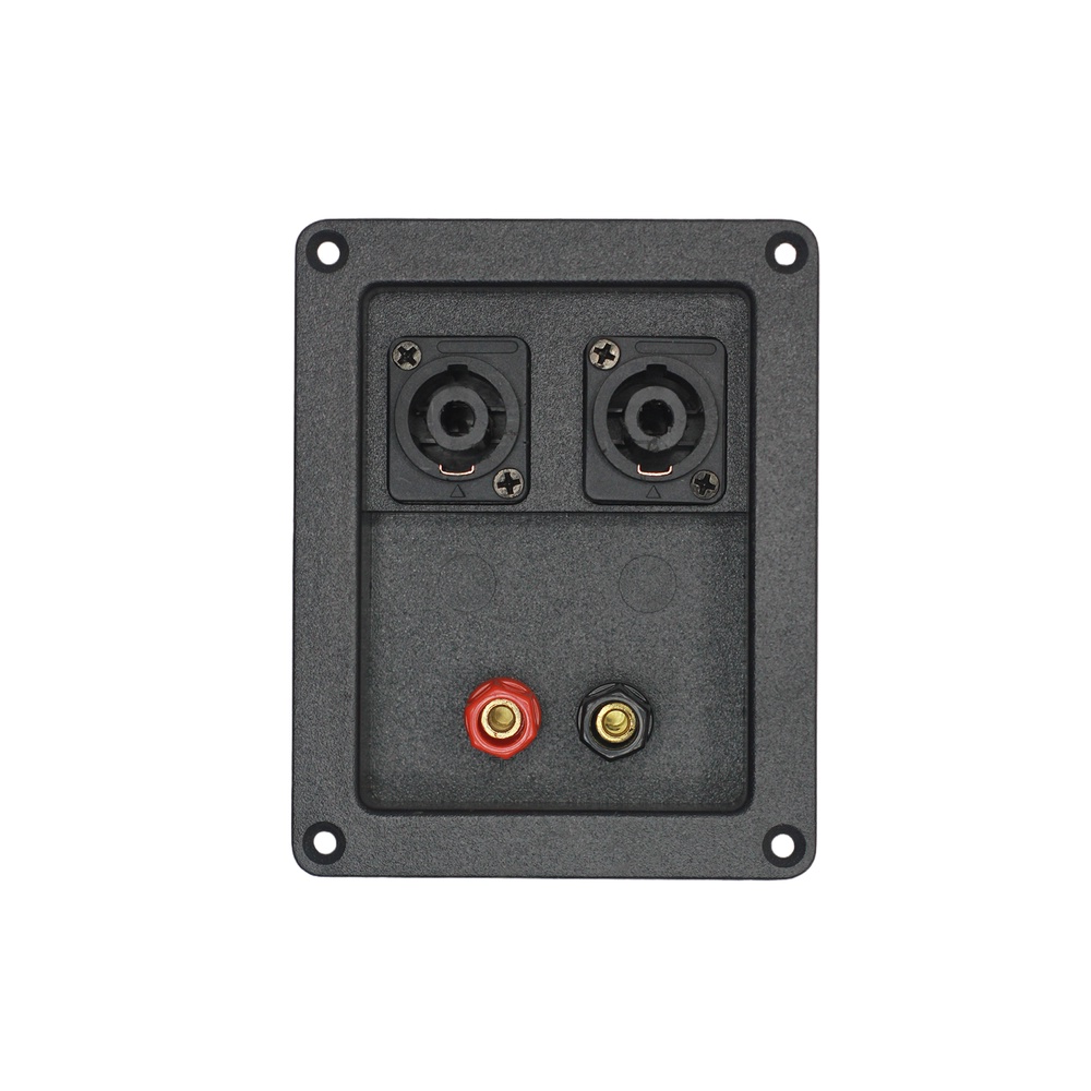 SPEAKER JACK PLATE 9.5x12cm DUAL SPEAKON FEMALE ADAPTER 4PIN and 2