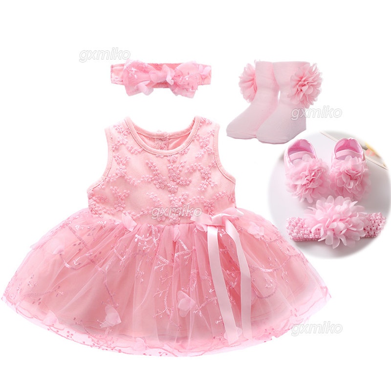 Christening Dress for Baby Girl Newborn Princess White Dress for