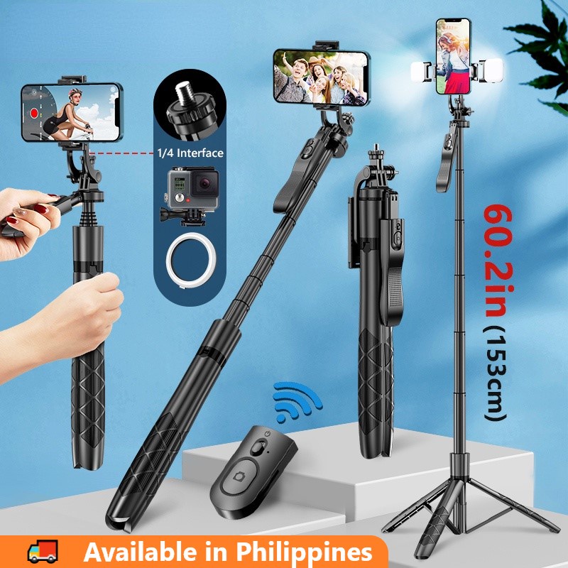 L16 Wireless Bluetooth Selfie Stick Tripod with 2 Fill Lights Handheld