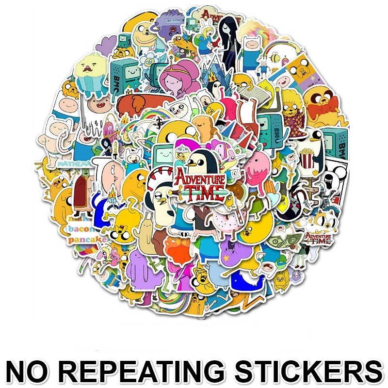 Funny Cartoon Adventure Time with Finn and Jake Stickers Waterproof ...