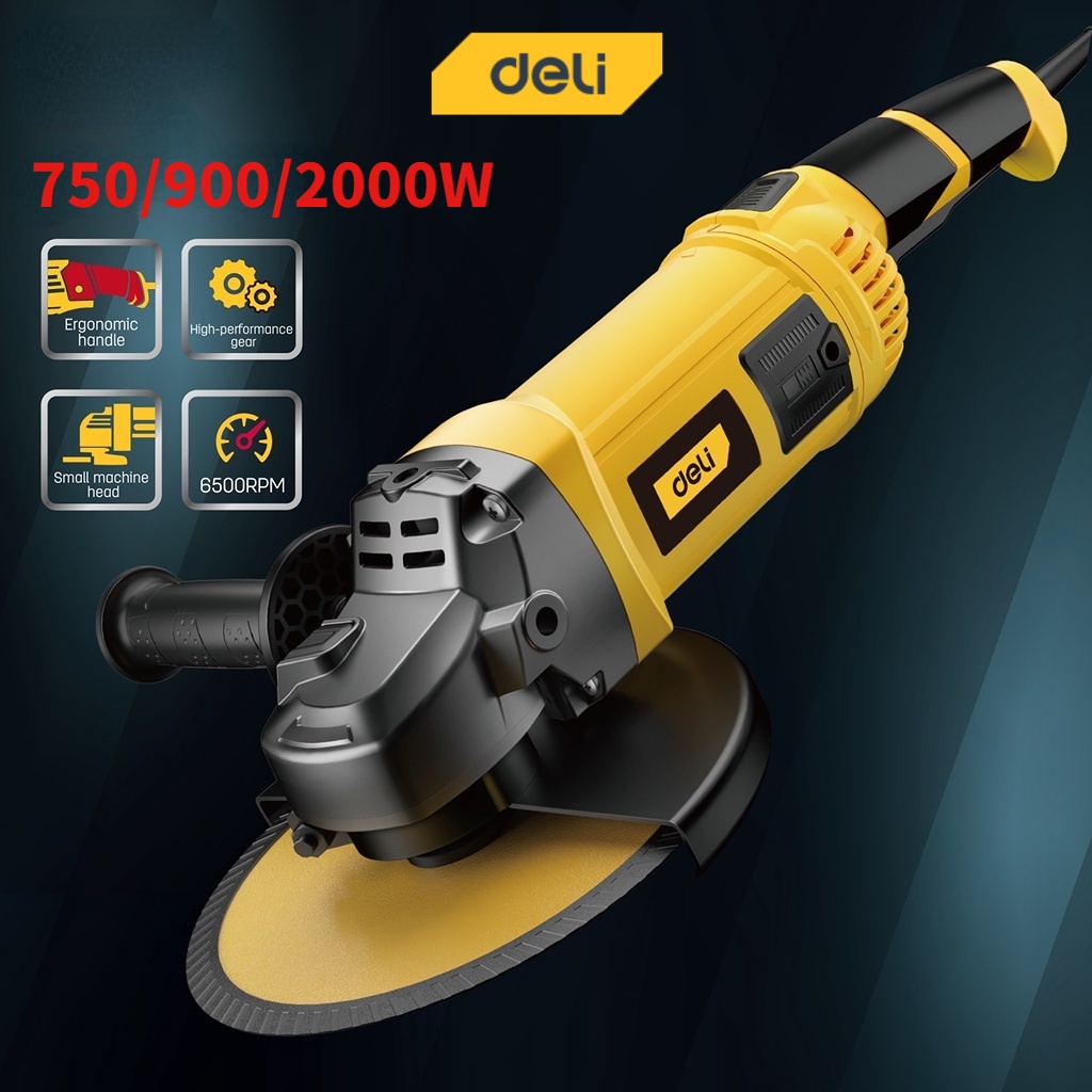 Deli 750W/900W/2000W Heavy Duty Electric Angle Grinder Powerful