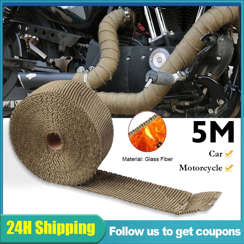 Motorcycle Exhaust Heat Tape Wrap Pipe Wrap Shields Manifold Heade With