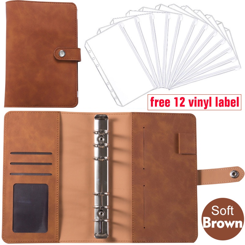 Macaron Binder A6 Money Organizer with 12 ZIPLOCK binder pockets Budget