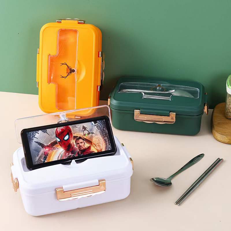 Lunchbox with utensils quality assurance bento box phone stand Shopee
