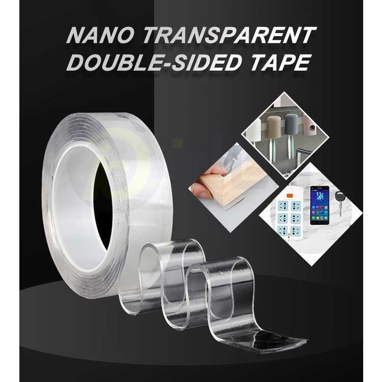 Transparent Nano Tape Reusable Sticky Gel Tape Washable Home Organizer