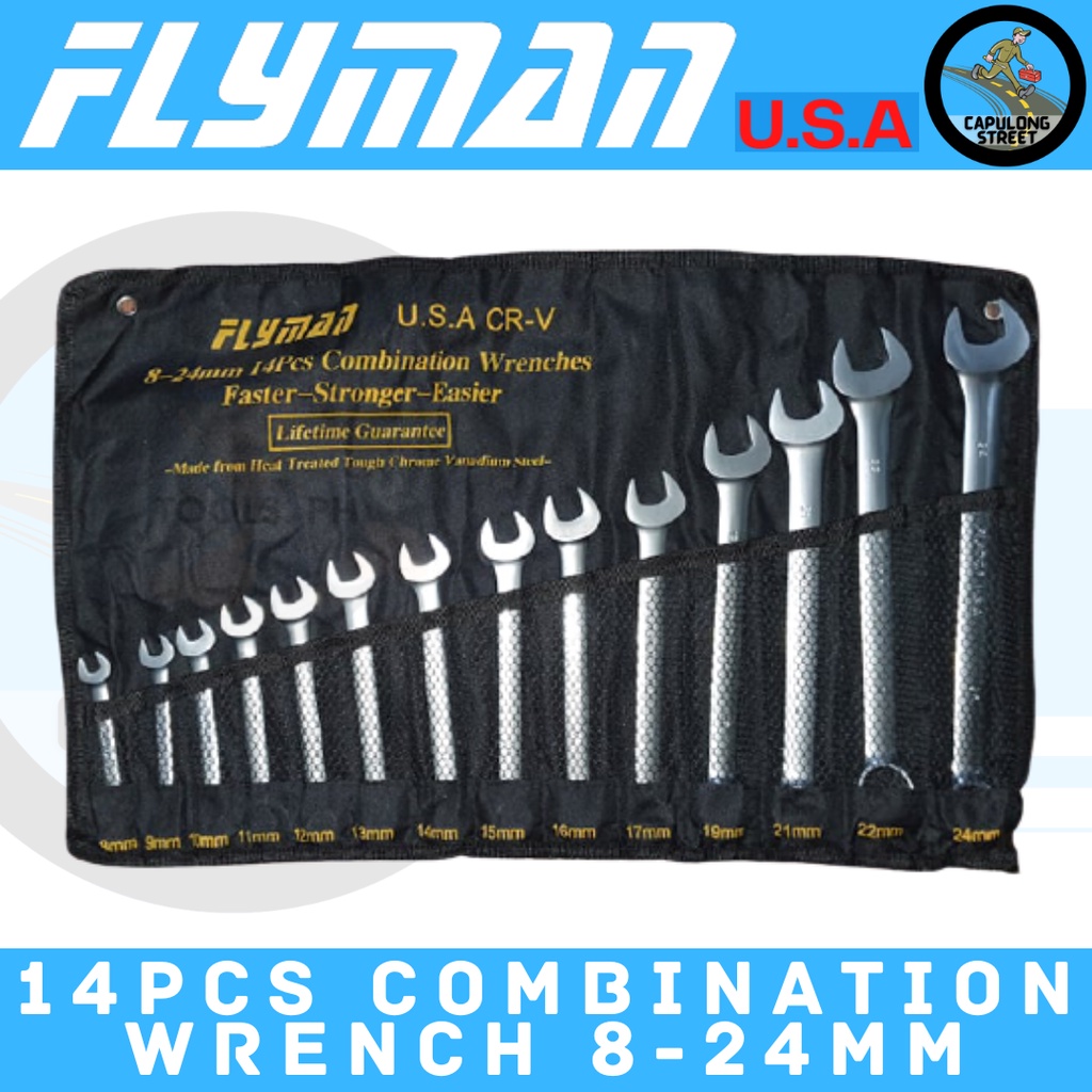 Flyman Combination Wrench Set Flyman 14pcs Combination Wrench 8-24mm ...