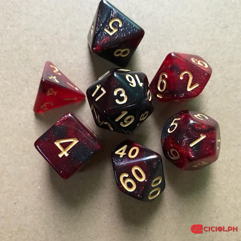 Lot De 42 Dés Polyédriques – Acrylique Translucide, 7 Formes (D4 à D20), 6 Couleurs – Pour D&D, MTG, JDR