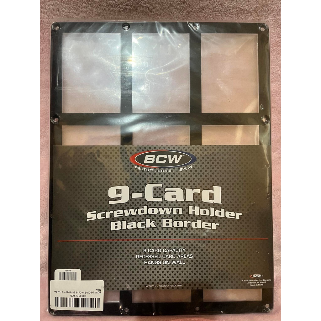 BCW 9 Card Screwdown Holder Black Border Card holder wall mount
