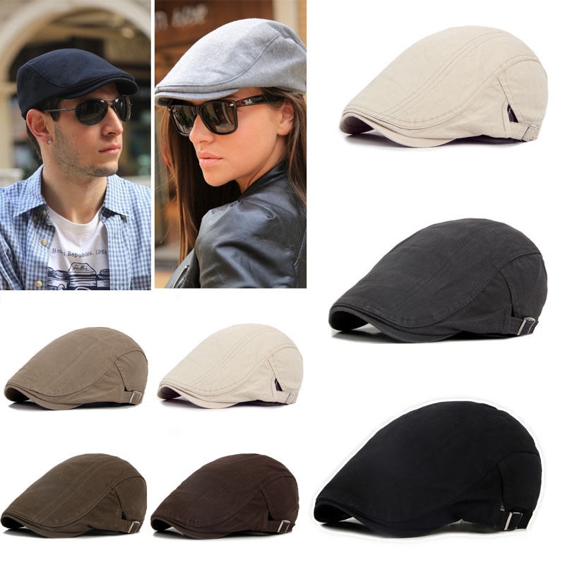Men Tweed Newsboy Baker Boy Flat Cap Cabbie Beret Casual Hat Women Wide  Brim Octagonal Hat