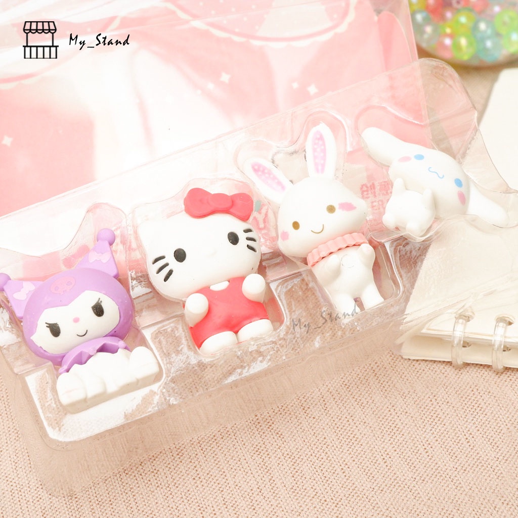 Sanrio Hello Kitty 3D Eraser 4character Eraser Setip Stip My Melody