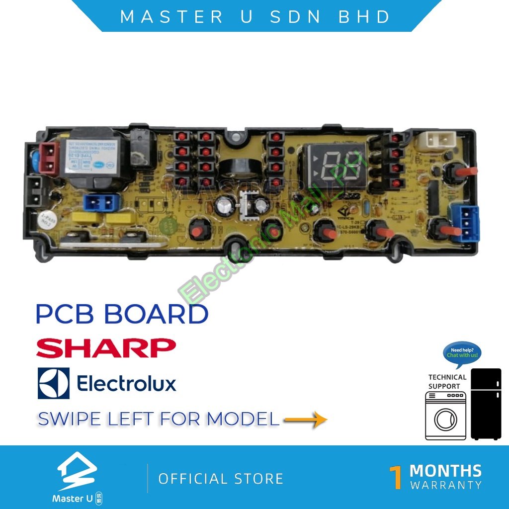 SHARP WASHING MACHINE PCB BOARD MODEL ESX705/ESX715/ESX805/ESX905/ES818X , ELECTROLUX EWT654XW