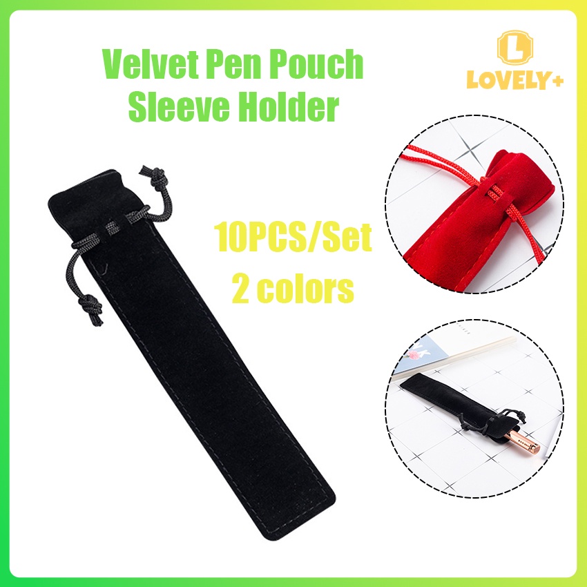 10Pcs Stylish Pencil Bag With Pull String Square Flannel Pen Pouch Gift ...