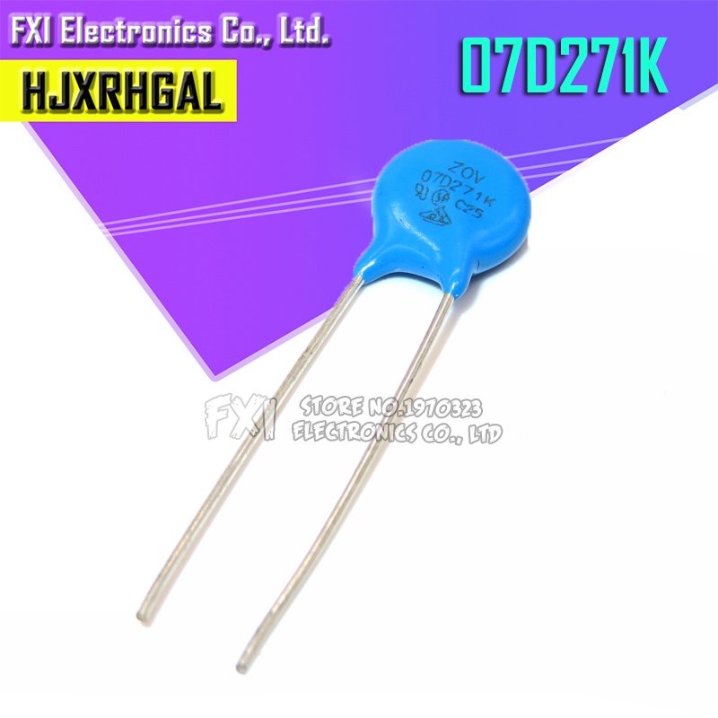 50pcs varistor 07D271K 270V piezoresistor 07D271 7D271K Straight Plug