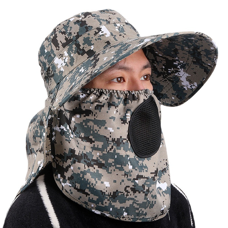 Sunscreen cap, men's and women's bucket cap, straw hat, multi-function ...