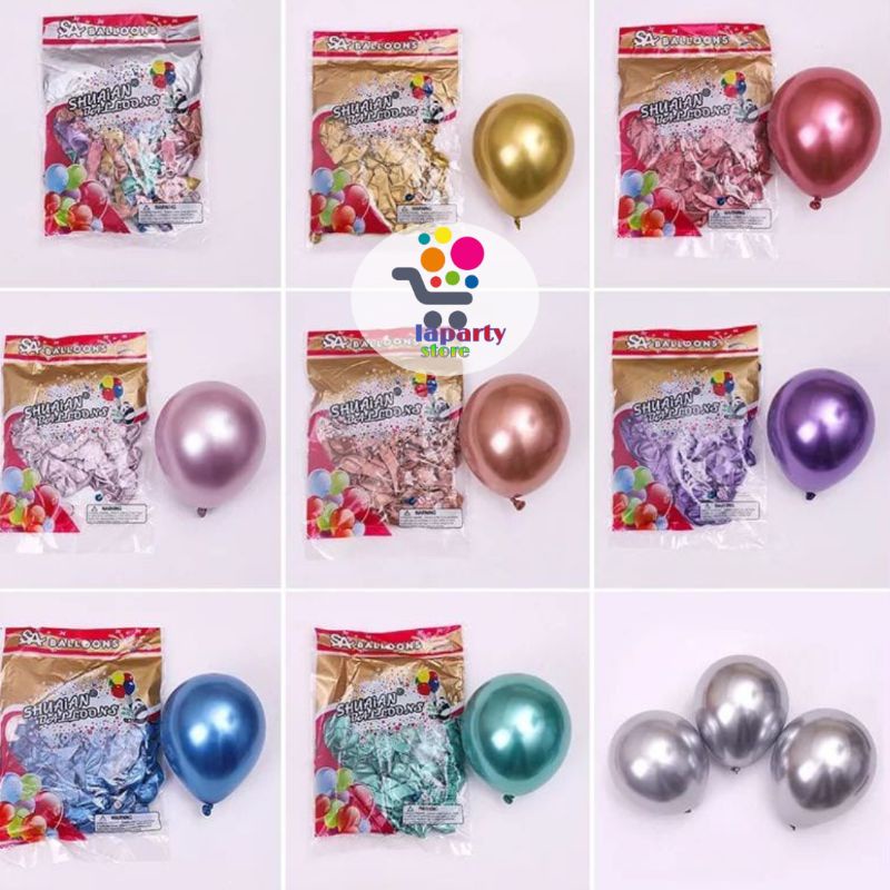 Chrome Latex Balloons 5inch Chrome Metallic Balloons Perpack 100