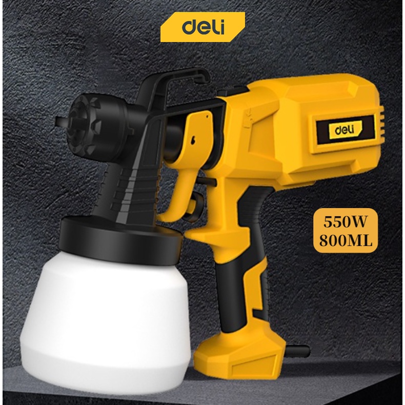 Deli 550W Industrial Electric Paint Spray Gun High Power Spraying Machine 800ML EDLPQ380E1