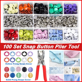 20 Sets Snap Fasteners Kit Metal with 3 Setter Tools & Storage Box for  Clothing