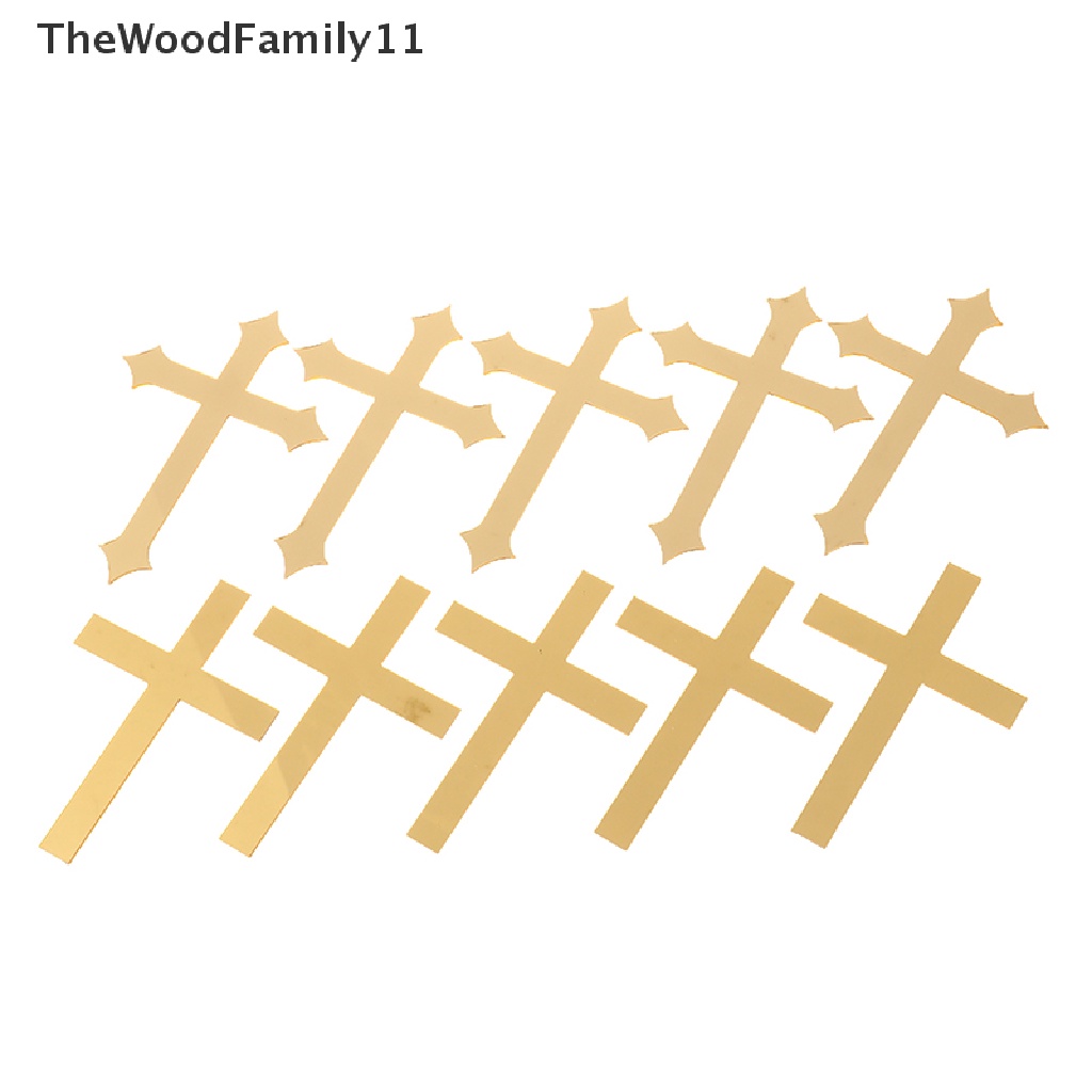 TheWood 5Pcs 10*7cm Acrylic Cross Gold Topper First Communion ...