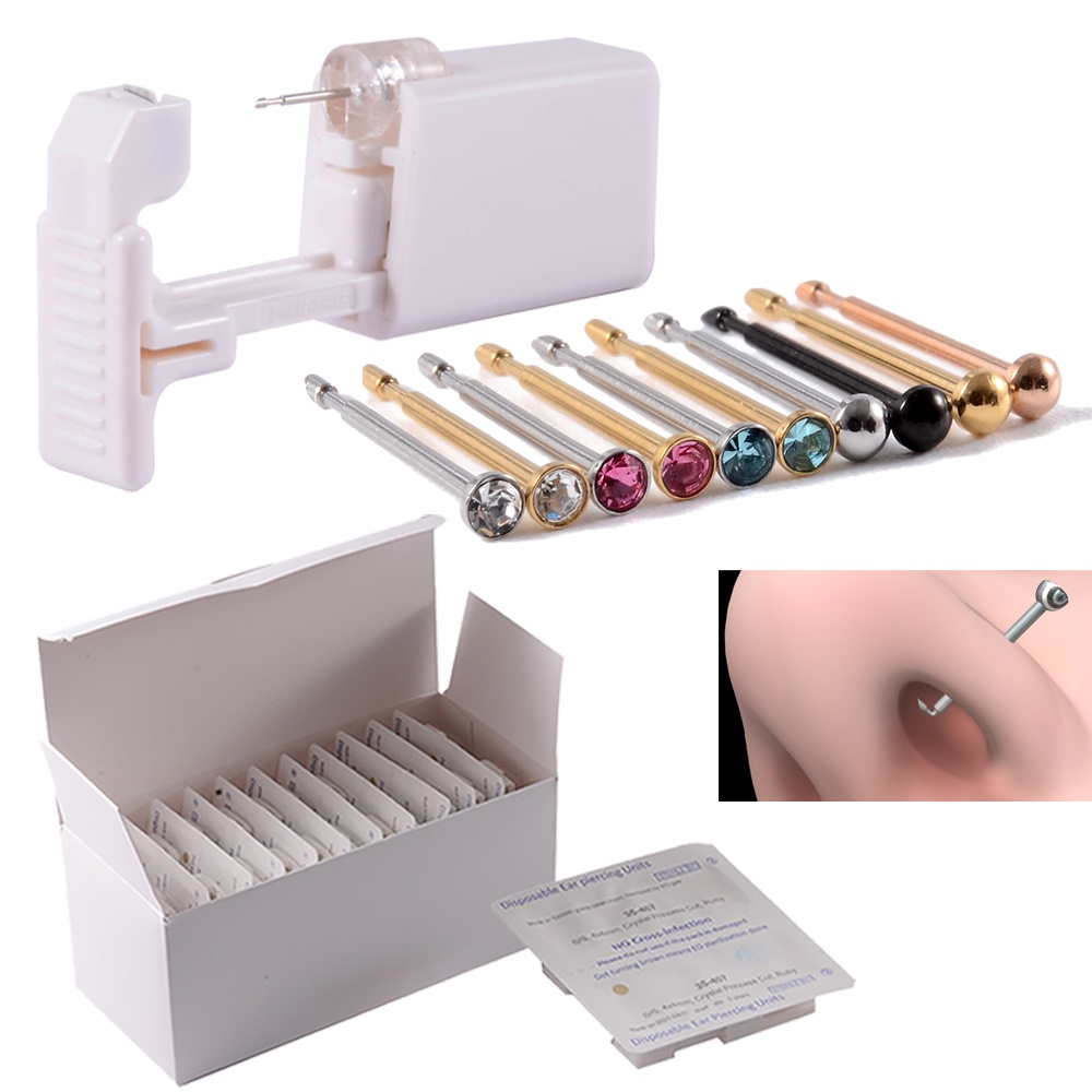 24PCS/Box Disposable Safe Sterile Piercing Unit For Nose Automatic