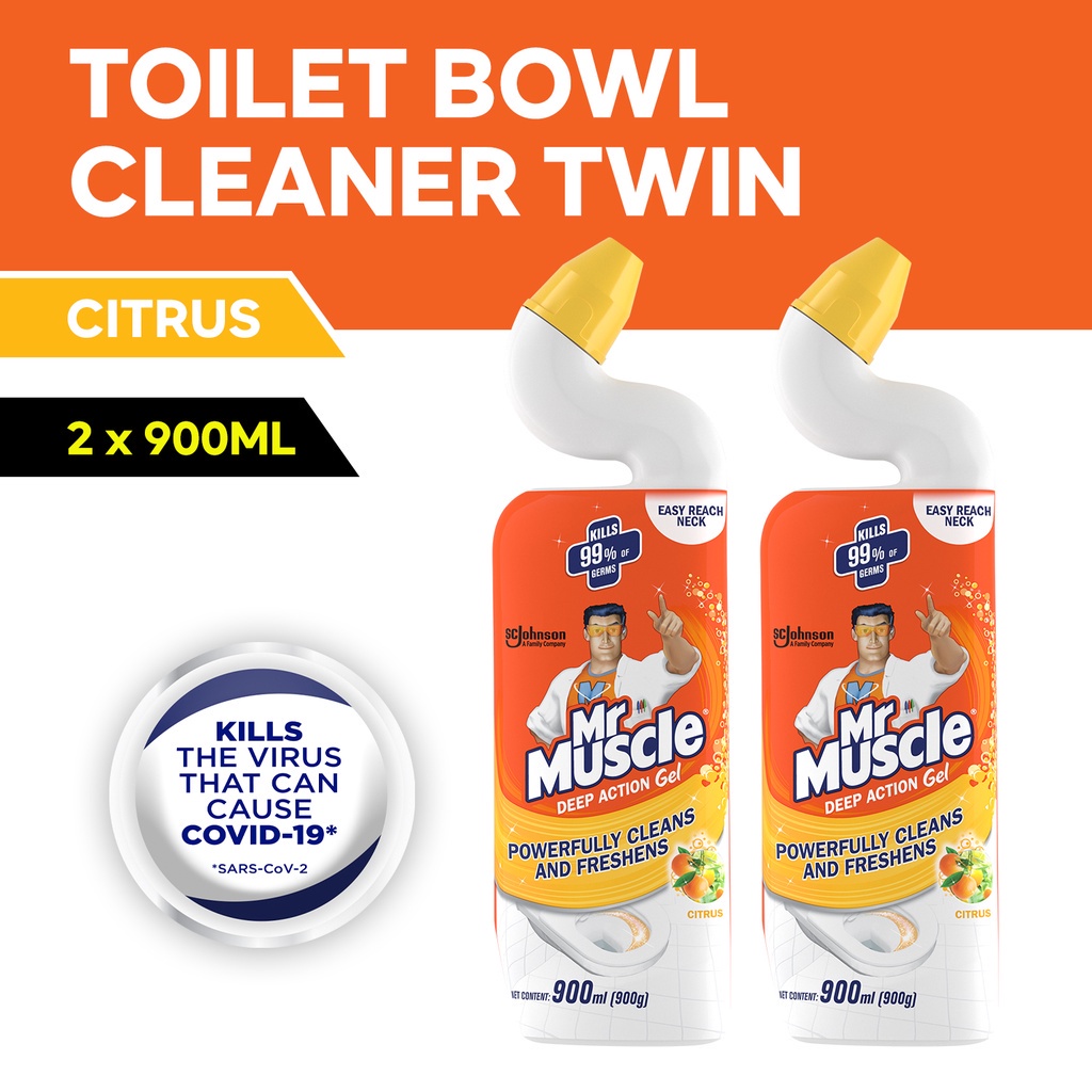 COD Mr. Muscle Toilet Bowl Cleaner Citrus Twin (900ml x 2) Shopee