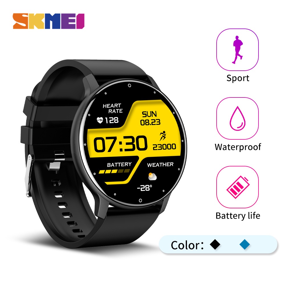 Skmei Smartwatch Full Touch Screen Sport Tracker Watch IP68 Waterproof