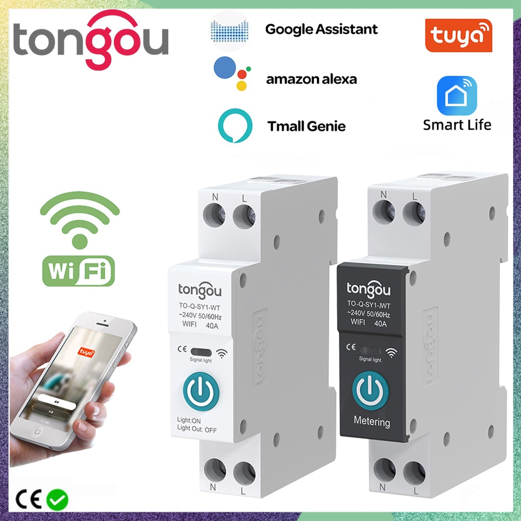 Aubess Wifi 1P 10/16/25/32/40/50/63A DIN Rail Smart Circuit Breaker