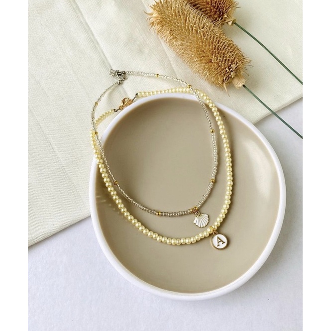 Clam and pearl necklace stack Shopee Philippines