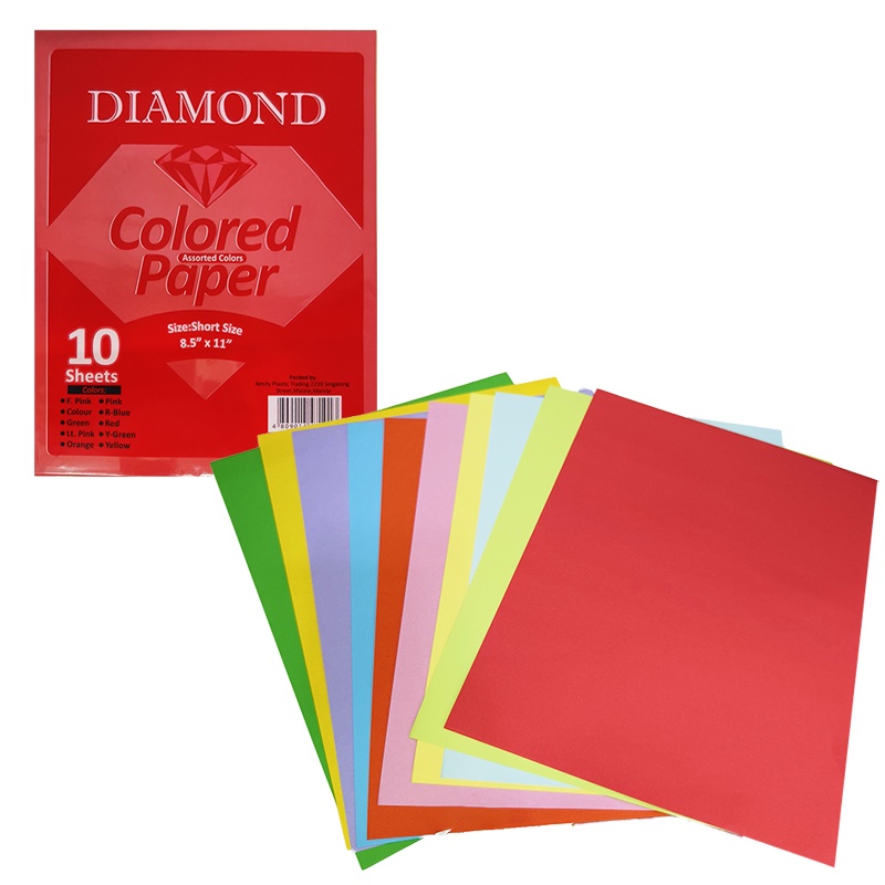 Diamon Colored paper Short/long size art paper 10sheets | Shopee ...