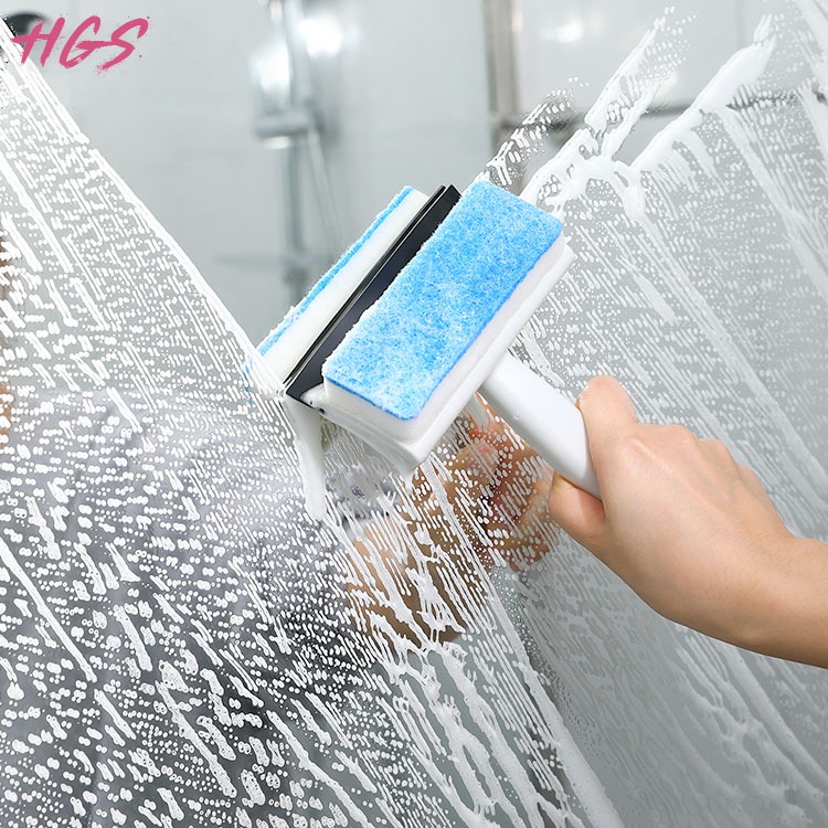 HGS 2 in 1 Glass Wiper With Cleaning Sponge Squeegee Double-Sided ...