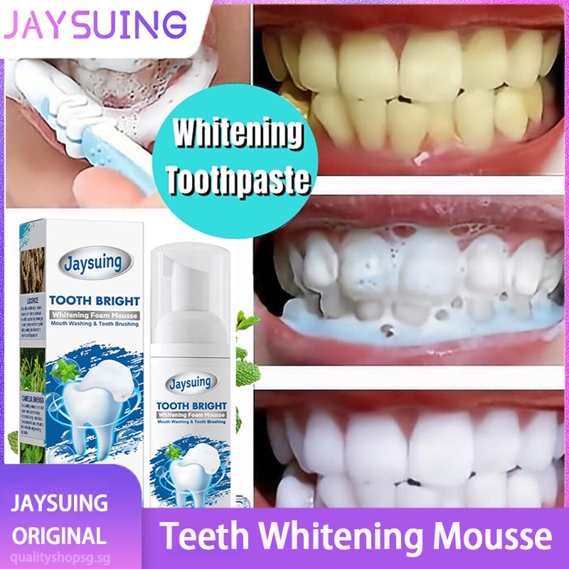 Jaysuing Teeth Whitening Mousse Cleaning Mousse Hygiene Stains Spots