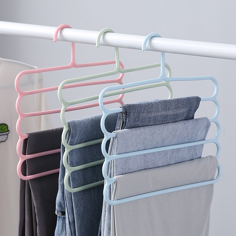 5 Layers MultiFunctional Pants Hangers Holders Trousers Hanger Storage