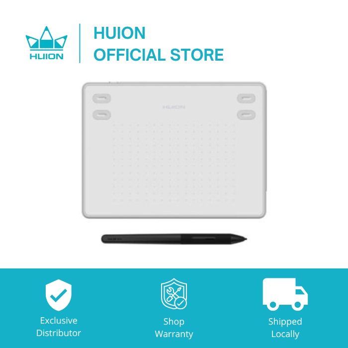 Huion Inspiroy Rte-100 Ivory White Drawing Tablet Lightweight Slim 4 ...