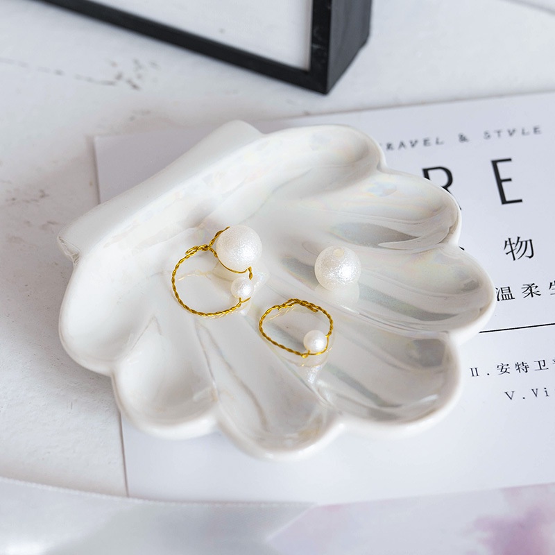 Shell Trinket Dish Ceramic Ring Holder Dish Jewelry Dish Trinket Tray ...