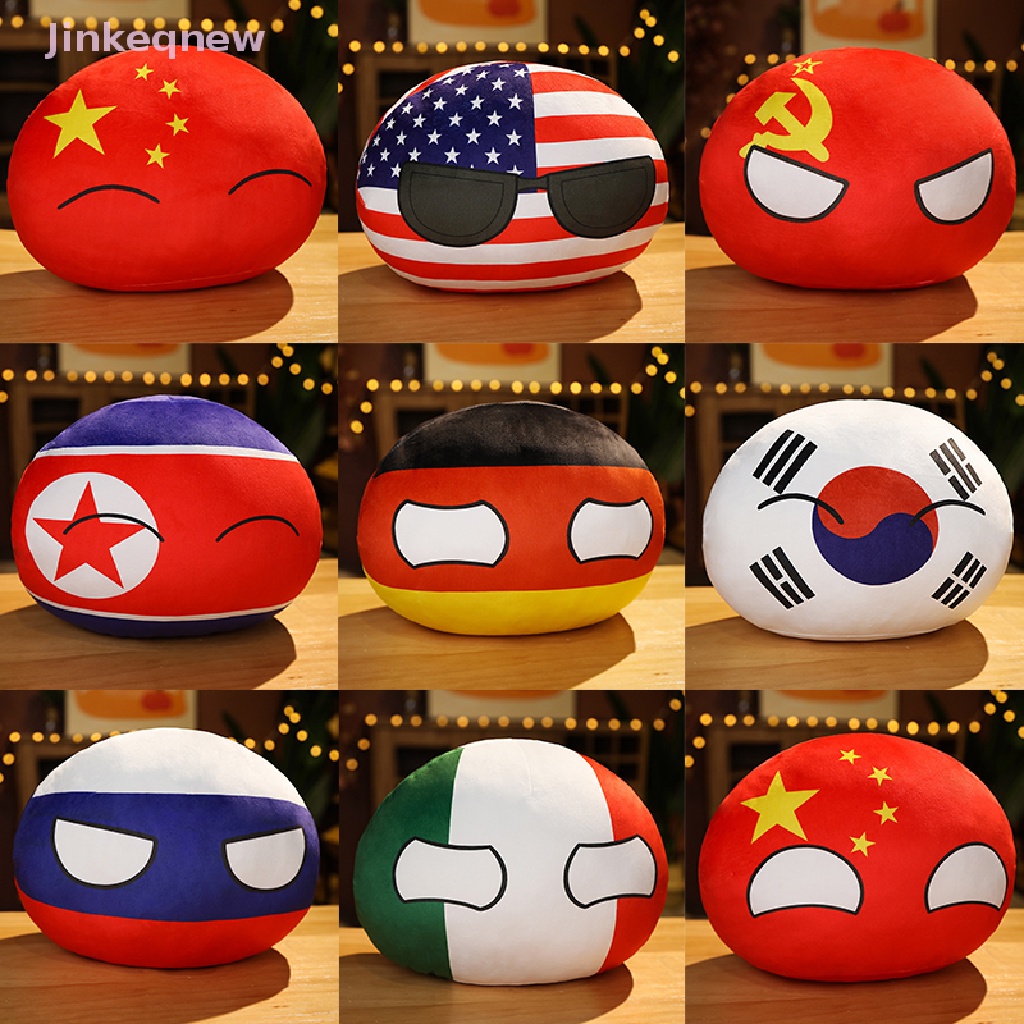JIN 10cm Country Ball Plush Toy Polandball Pendant Countryball Stuffed