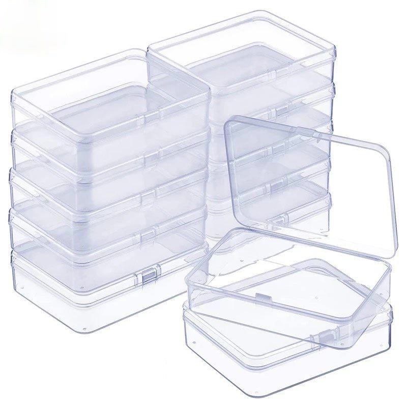 Plastic Jewelry Rectangle Storage Cases with Cover/Clear Simple Desktop ...