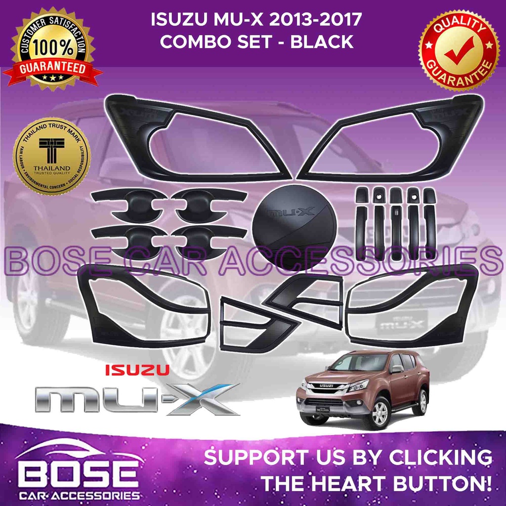 Isuzu MU-X MUX Garnish Cover Set 2013 - 2017 Black / Chrome